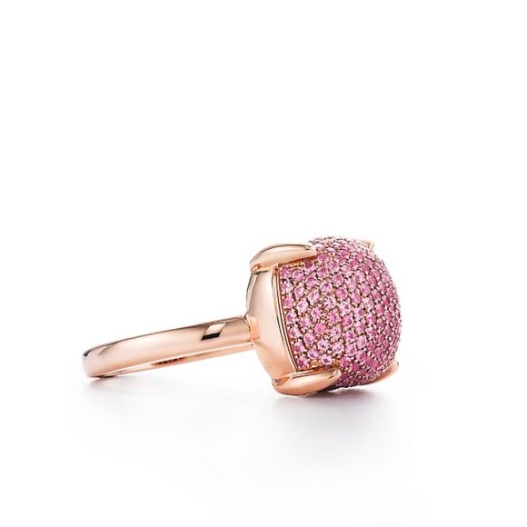 An absolutely stunning 18k Rose Gold Pavé Pink Sapphire ring. - Picture 2 of 2